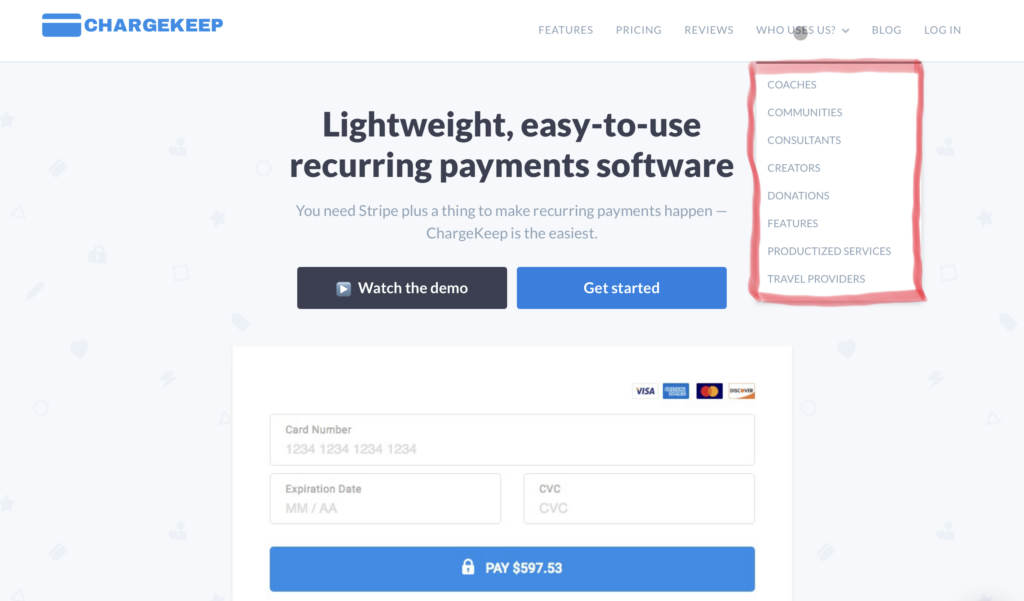 chargekeep stripe payments